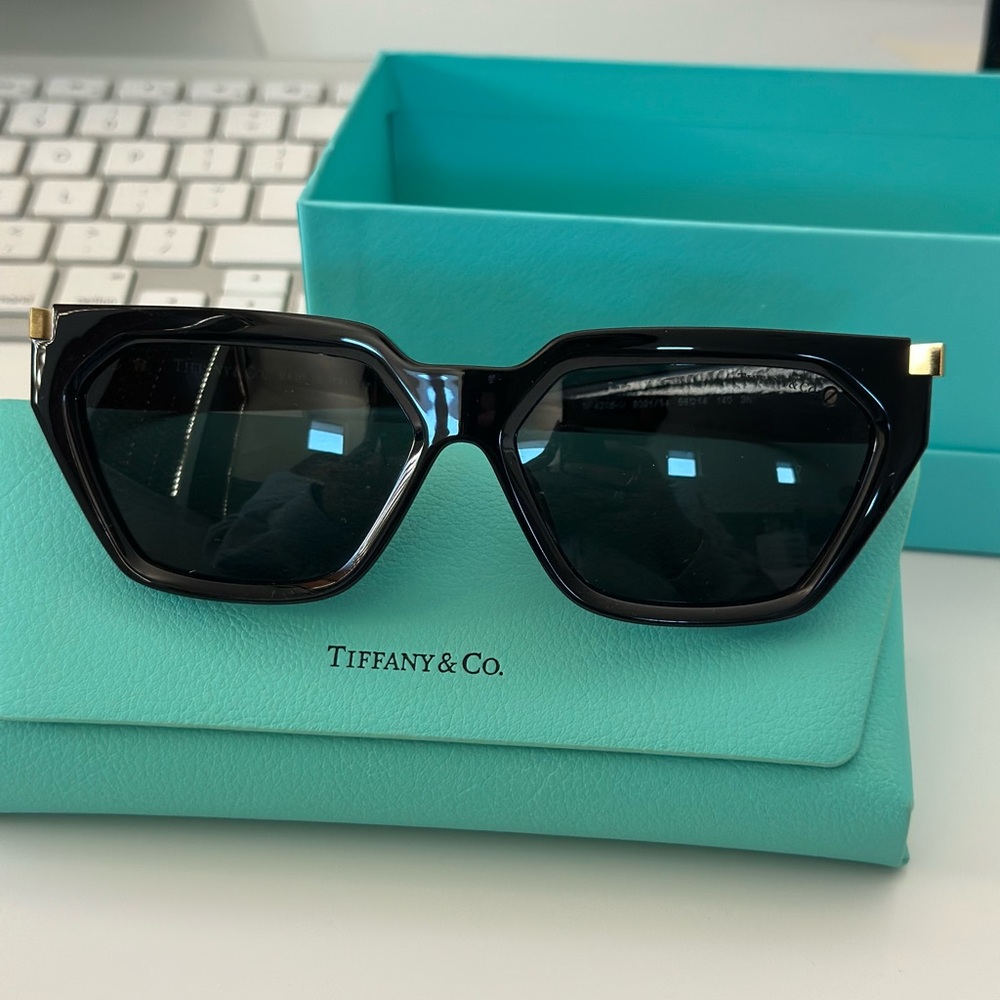 Tiffany & Co. Black and Gold Sunglasses